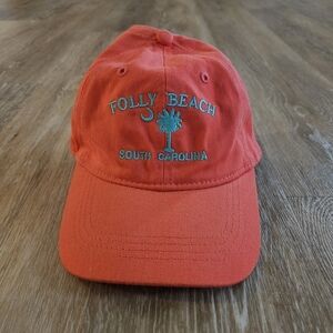 Women's coral teal adjustable mom hat  100% cotton baseball cap folly beach